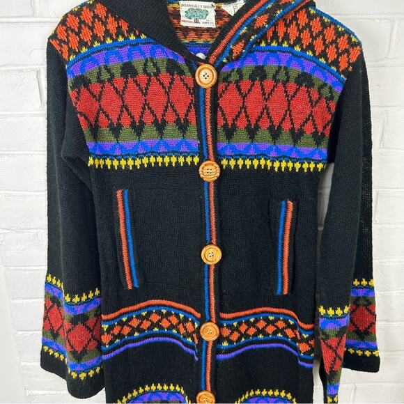 Vintage Organically Grown Sweaters by Arpeja Long Cardigan Size S - Picture 3 of 13